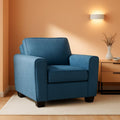 Modern Upholstered Accent Chair In Blue For Living Room-0