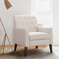 Linen Accent Chair With Button Tufting For Living Room-1