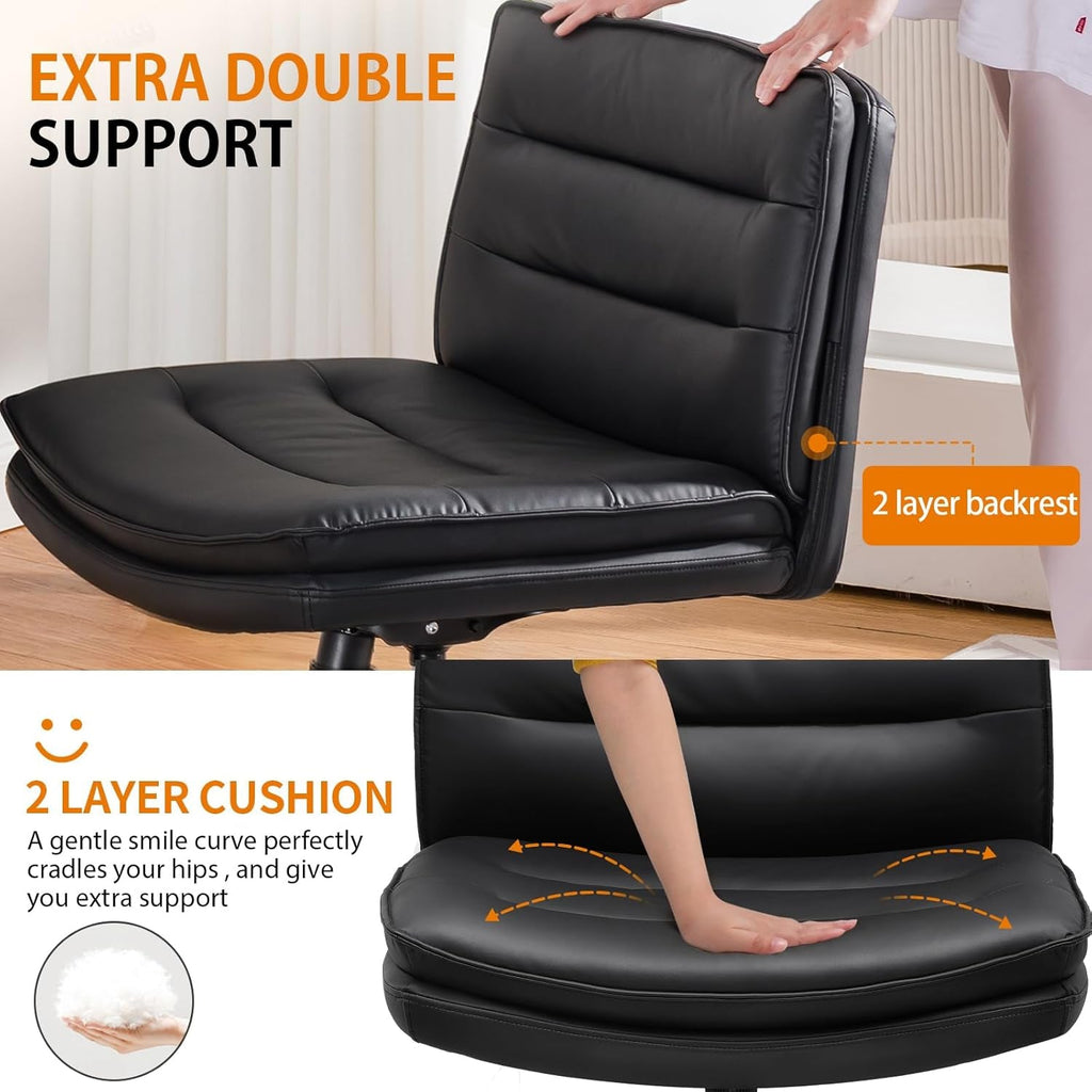 Criss Cross Office Chair Extra Wide Black For Home Office-3