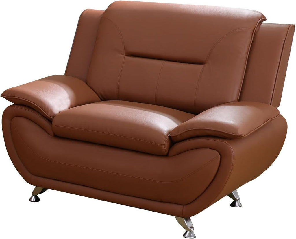Orange Leather Sofa For Living Room With Minimalist Design-2