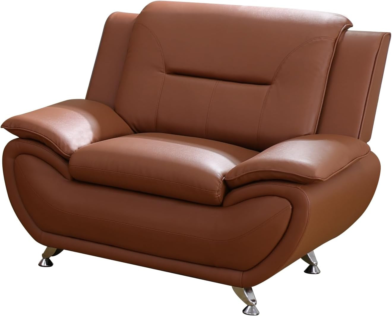 Orange Leather Sofa For Living Room With Minimalist Design-2