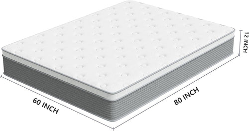12 Inch Queen Hybrid Mattress With Memory Foam And Springs-1