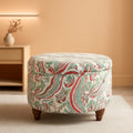 Large Upholstered Round Storage Ottoman Living Room-0