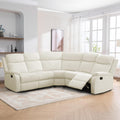 Off White Recliner Sectional Sofa Five Seats Living Room-1