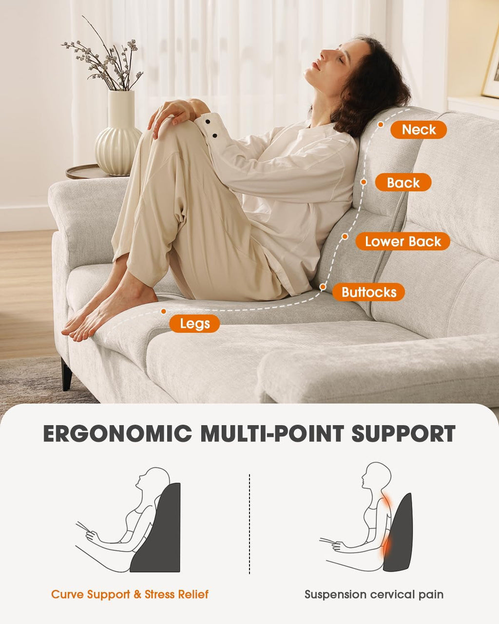 Beige Loveseat With Removable Cover For Living Room-3