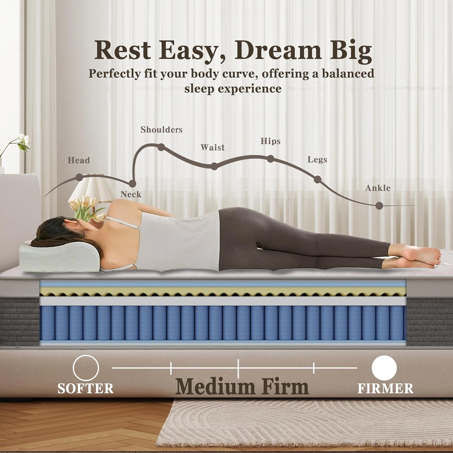 12 Inch Queen Hybrid Mattress With Memory Foam And Springs-4