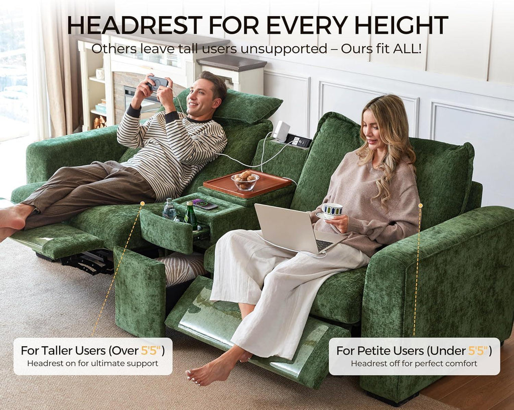 Green Oversized Power Recliner Sofa For Living Room-4
