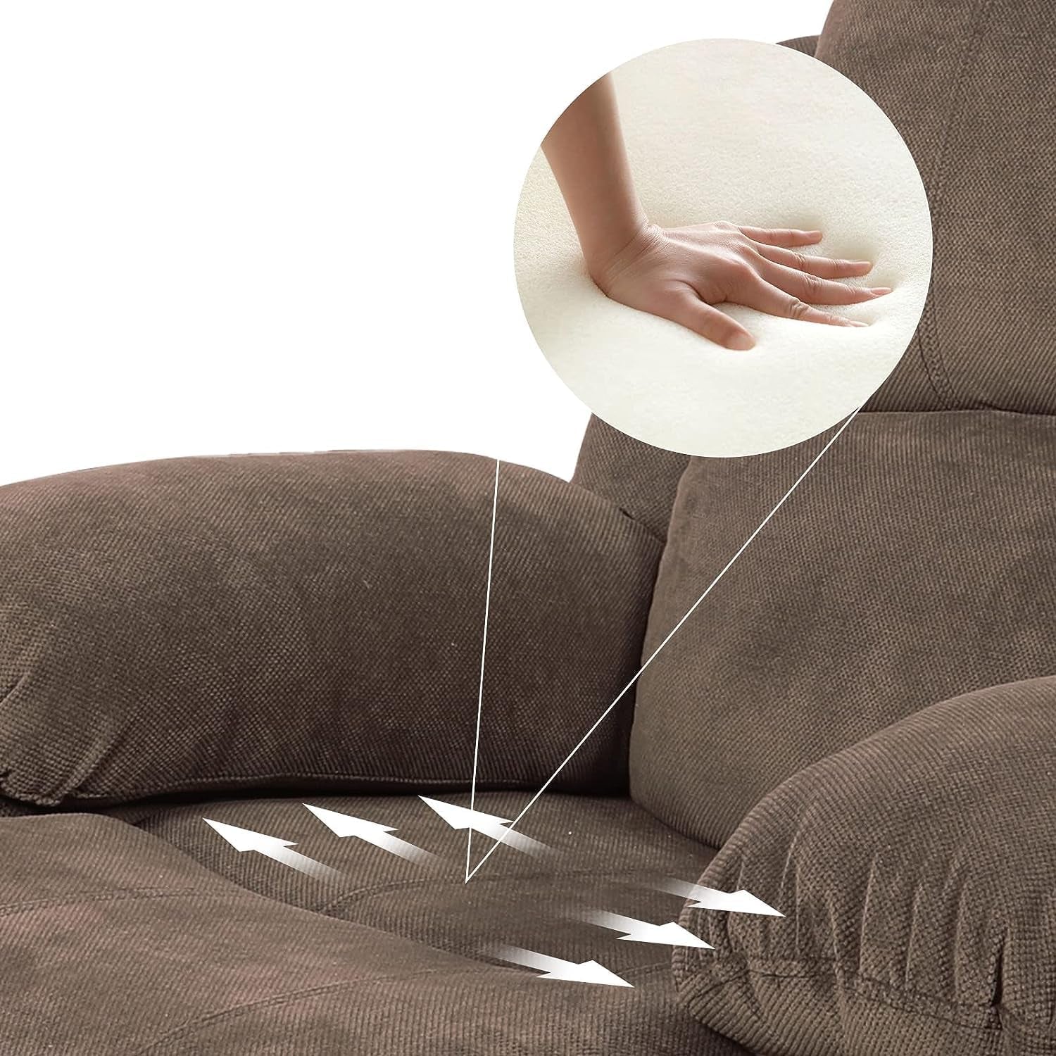 Corduroy Living Room Set Reclining Sofa Loveseat Taupe-4