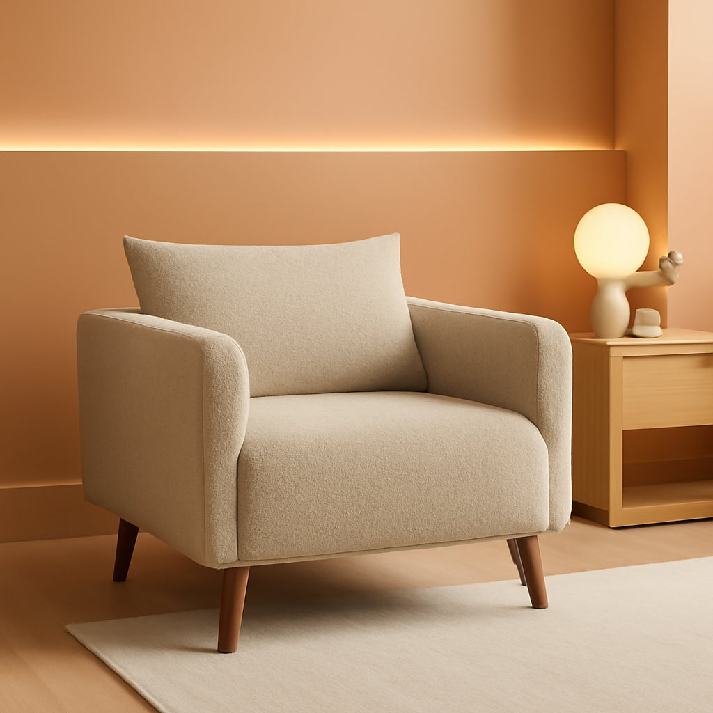 Oversized Camel Upholstered Accent Chair Living Room-0