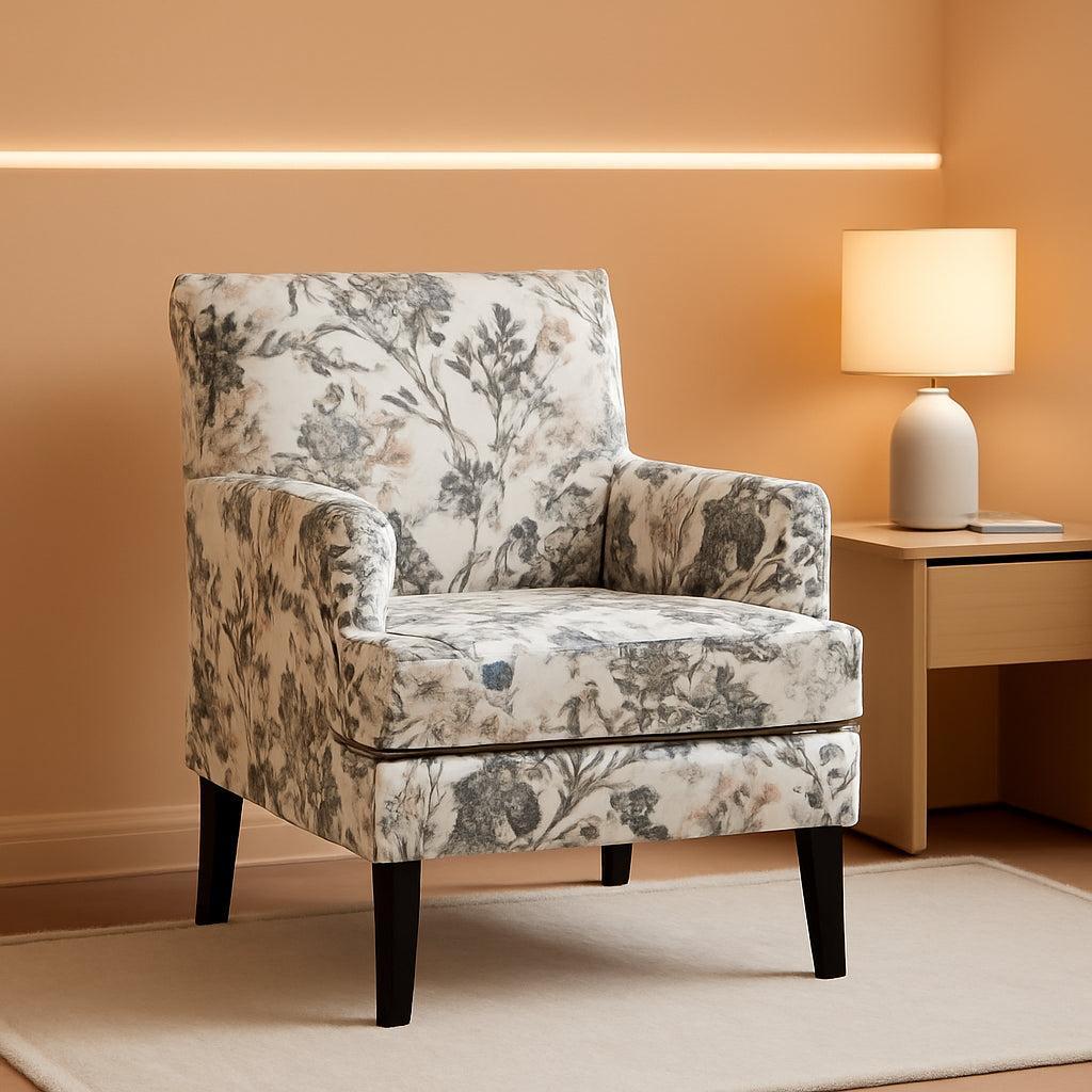 Orange Wingback Armchair Contemporary Living Room Style-0