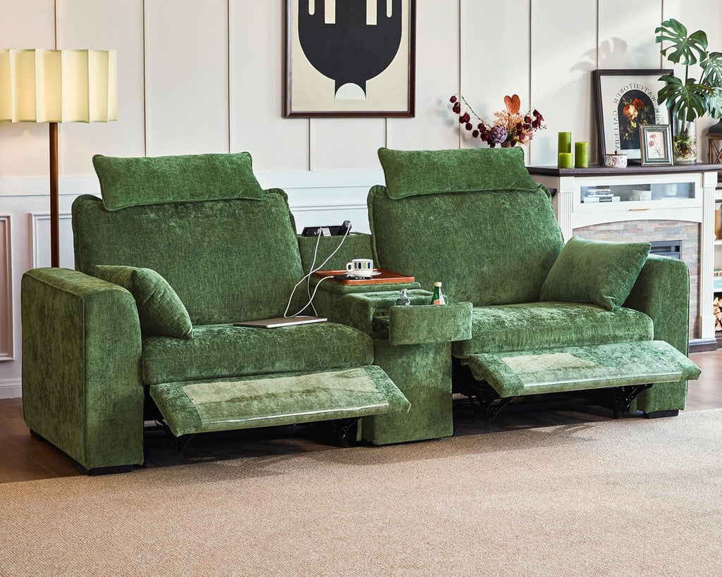 Green Oversized Power Recliner Sofa For Living Room-0