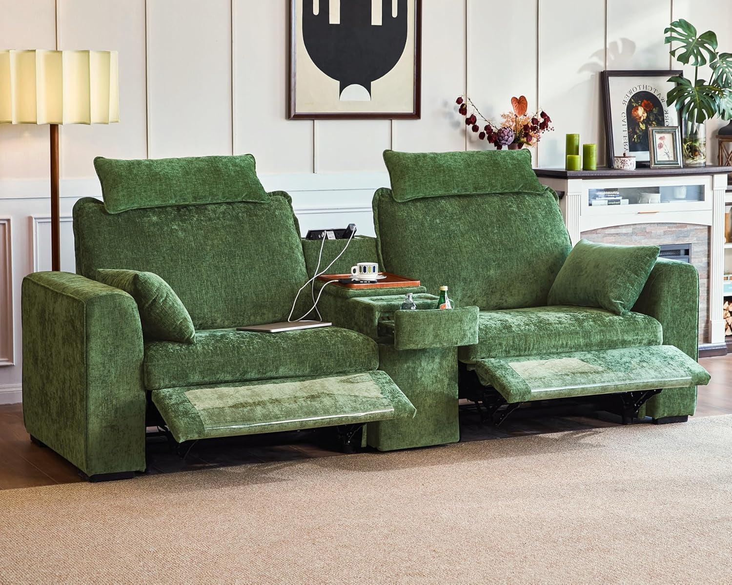 Green Oversized Power Recliner Sofa For Living Room-0