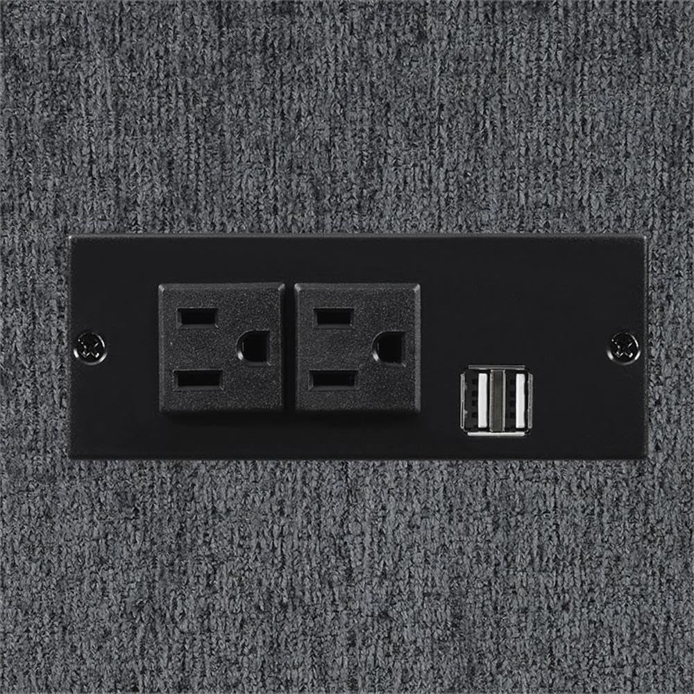 Bahrain 6 Piece Charcoal Motion Sectional Sofa Living Room-4