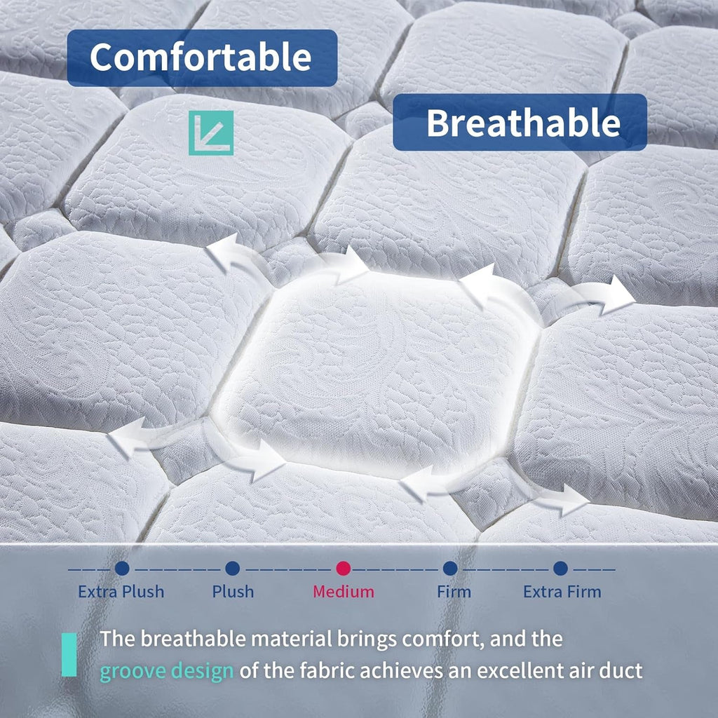 12 Inch Hybrid Mattress with Memory Foam and Springs-2