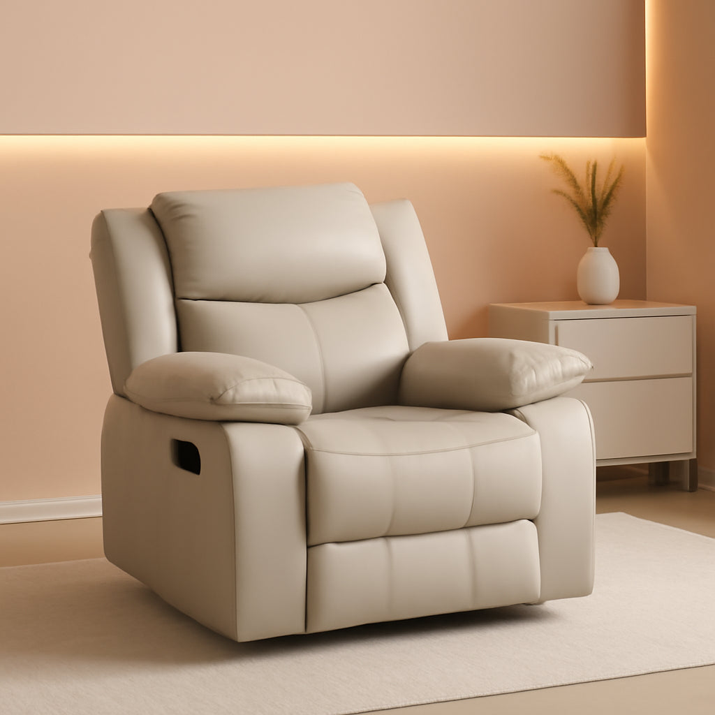 Breathable Leather Manual Recliner For Living Room-0