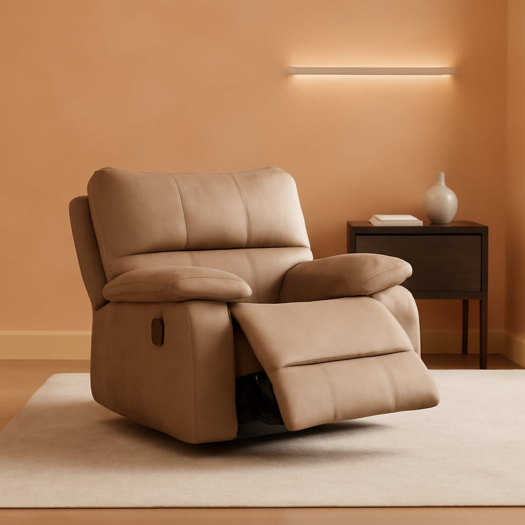 Taupe Microfiber Reclining Sofa Set for Living Room-0