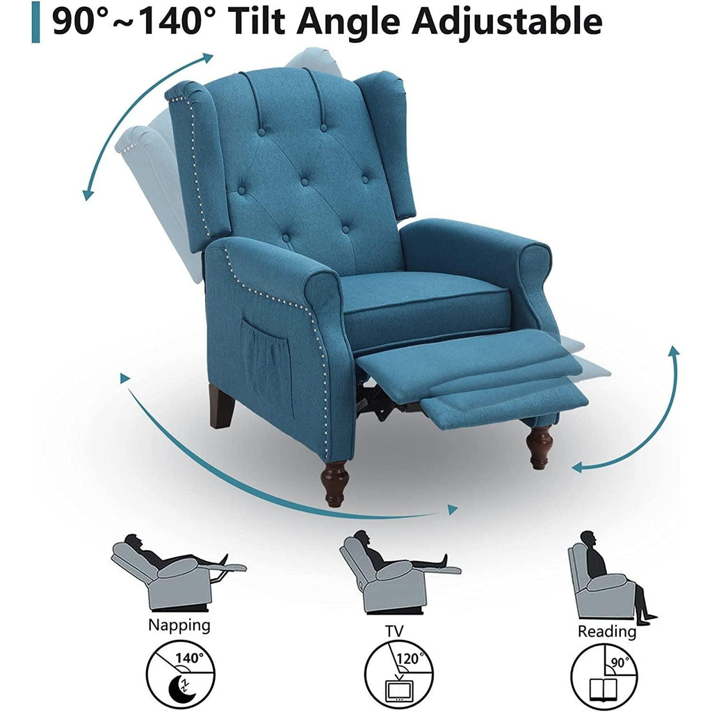 Wingback Recliner Chair With Massage And Heat Living Room-4