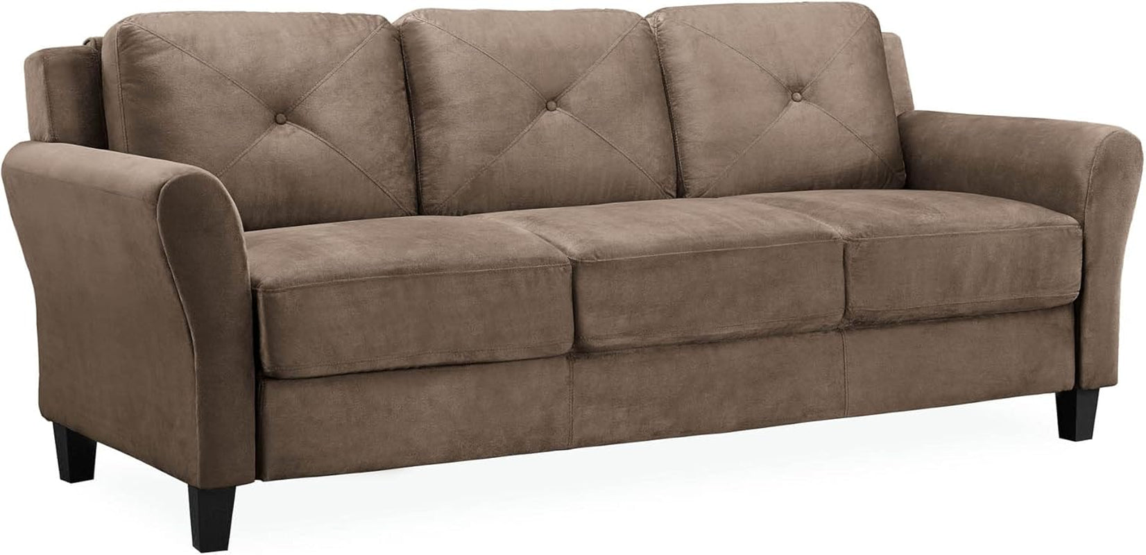 Harrington Microfiber Brown Three Seat Sofa Living Room-2