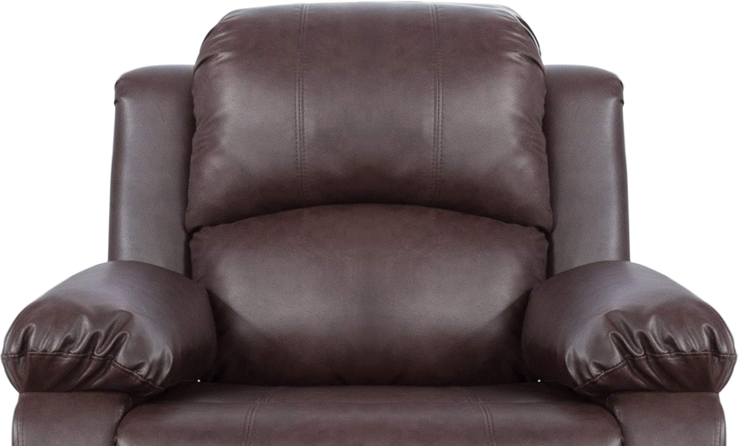 Brown Bonded Leather Manual Reclining Living Room Sofa Set-4