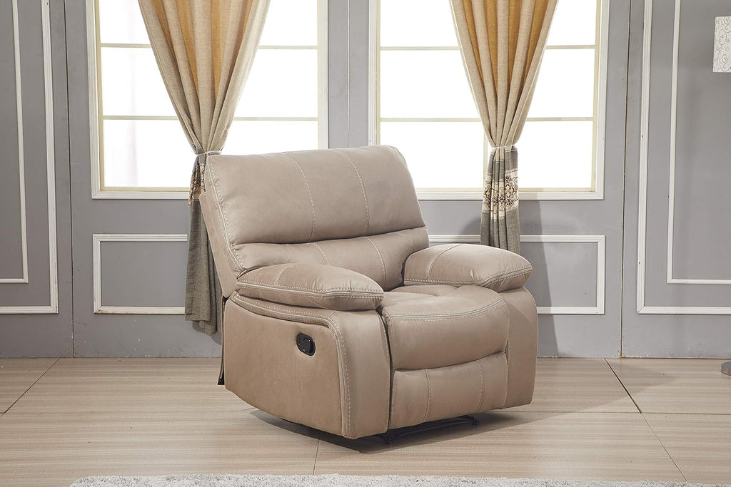 Taupe Microfiber Reclining Sofa Set for Living Room-2