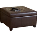 Marbled Brown Leather Storage Ottoman for Living Room-1