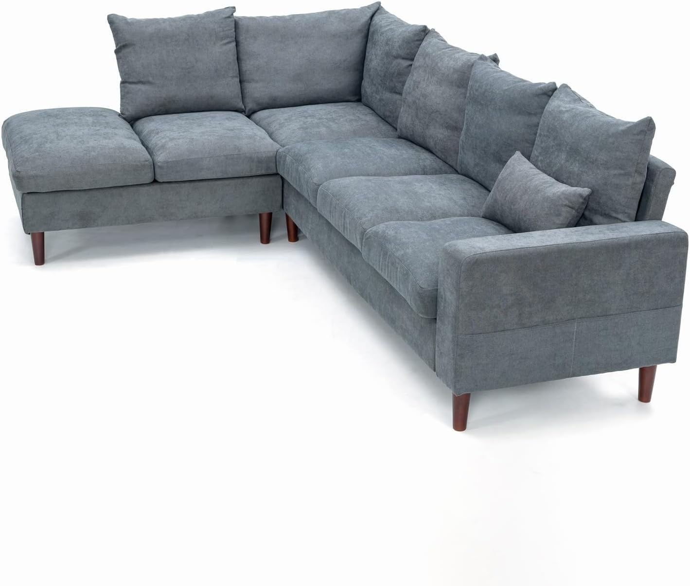 Sectional Sofa Grey Left Facing Chaise Living Room-3