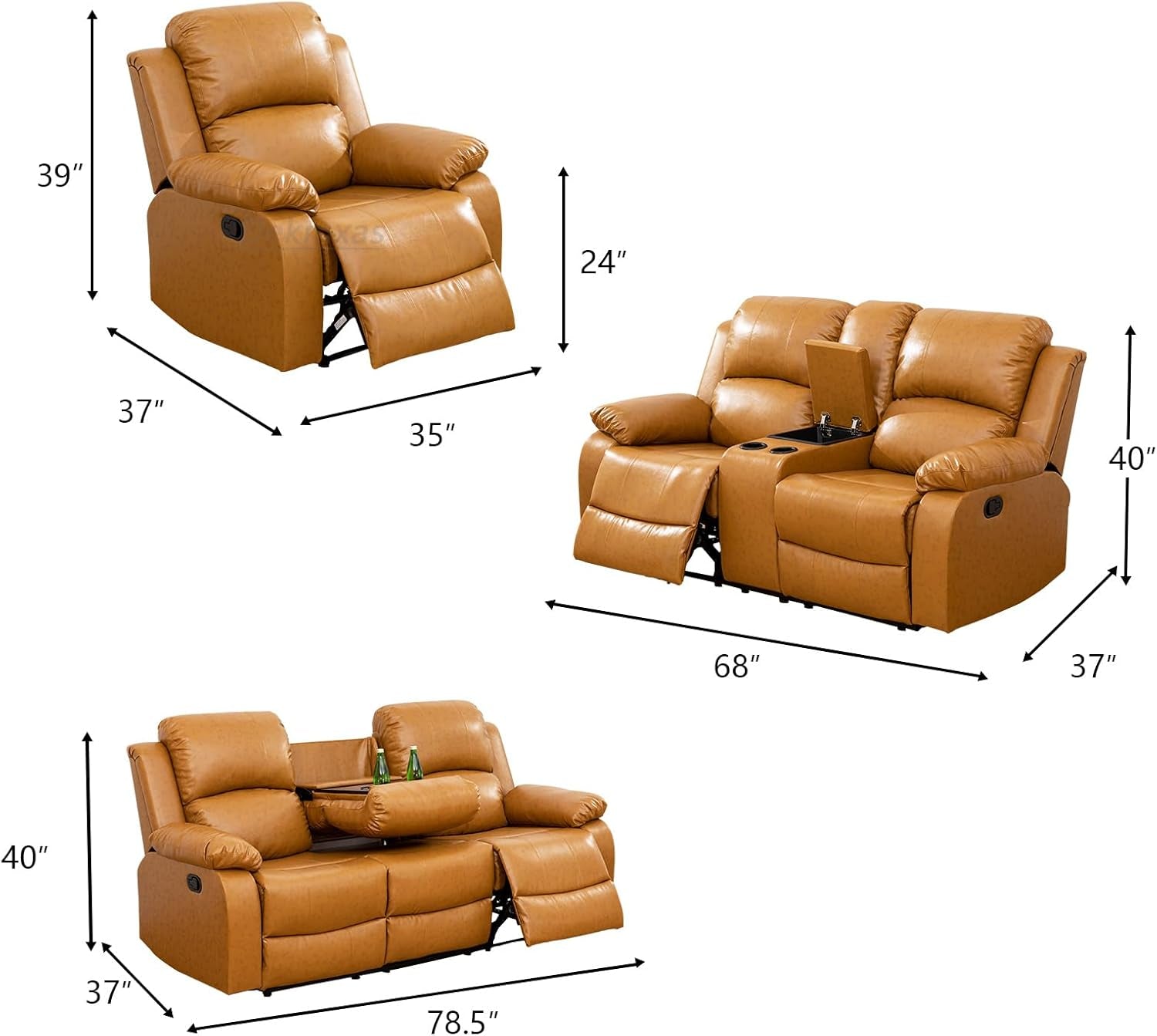 3 Seater Recliner Sofa Modern Living Room Furniture-1