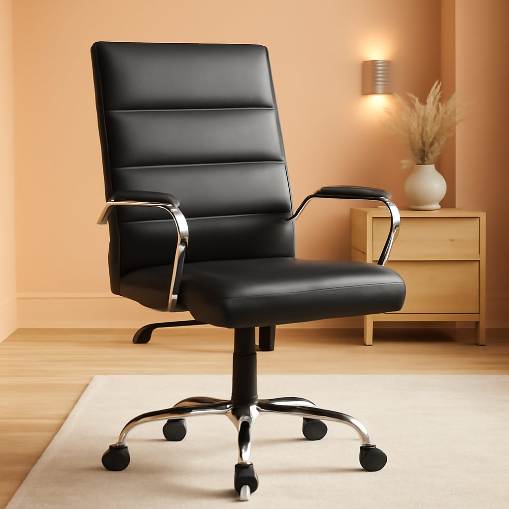 Desk Chair Black Adjustable Office Chair Home Study-0