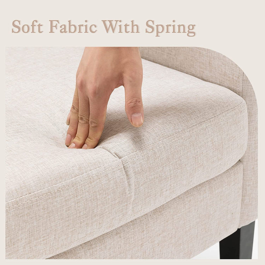 Linen Accent Chair With Button Tufting For Living Room-4