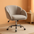 Velvet Desk Chair Armrests Light Gray Modern Office Chair-0