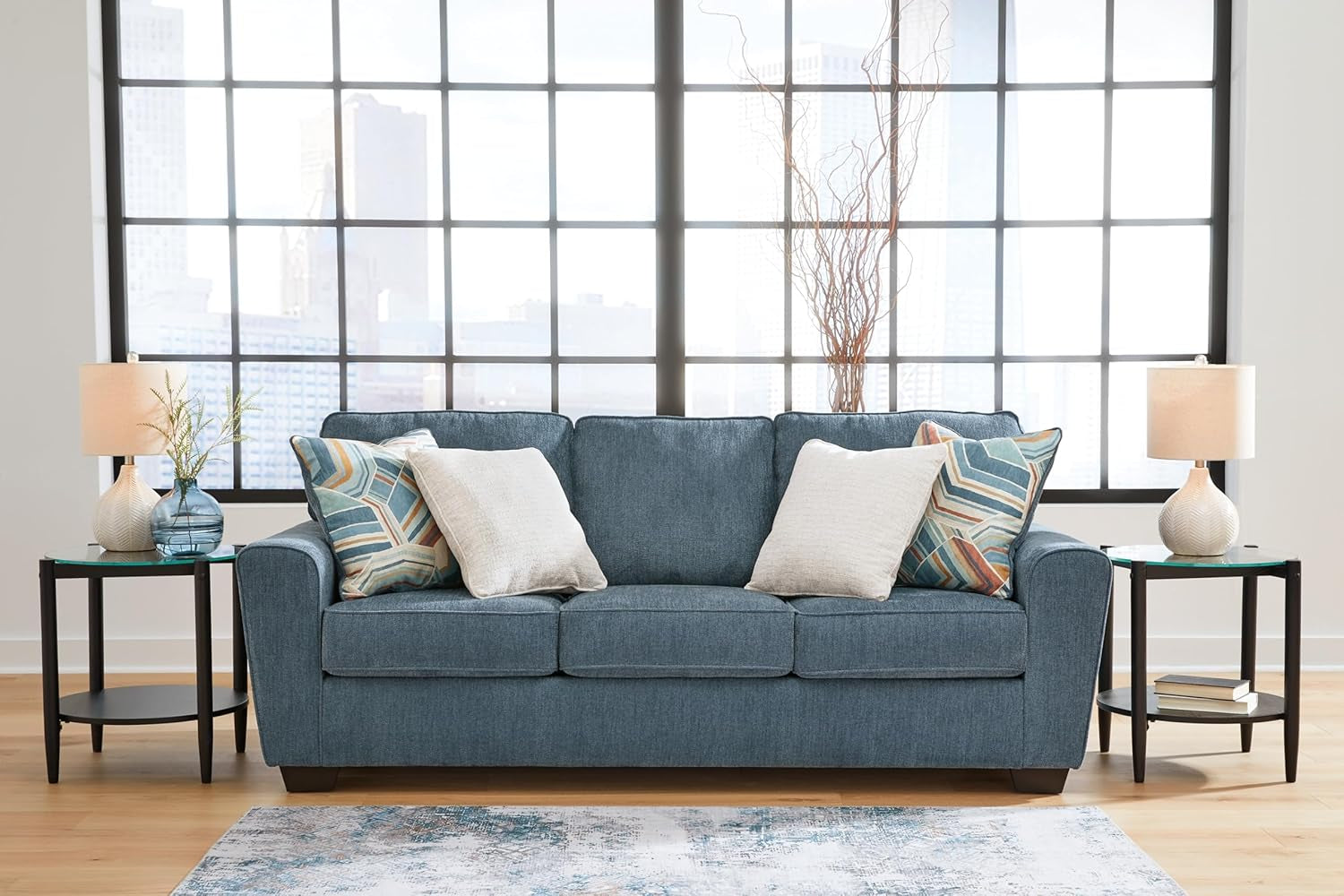 Cashton Casual Sofa Blue for Modern Living Room Furniture-1
