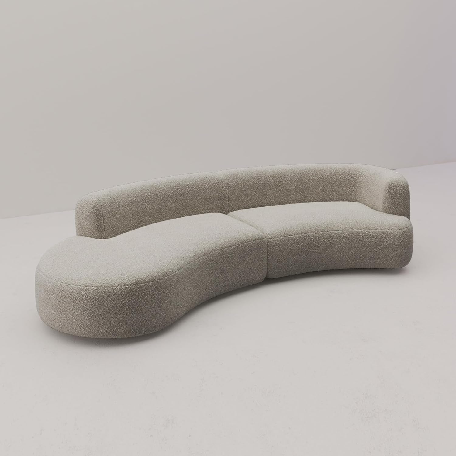 Light Coffee Curved Sectional Sofa For Living Room-4