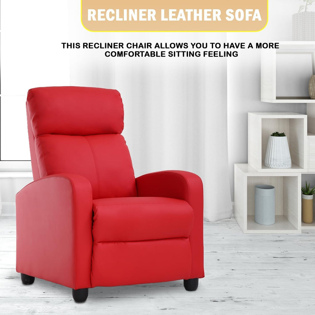 Red Recliner Chair With Lumbar Support For Living Room-2