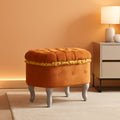 Orange Upholstered Storage Ottoman for Living Room-0
