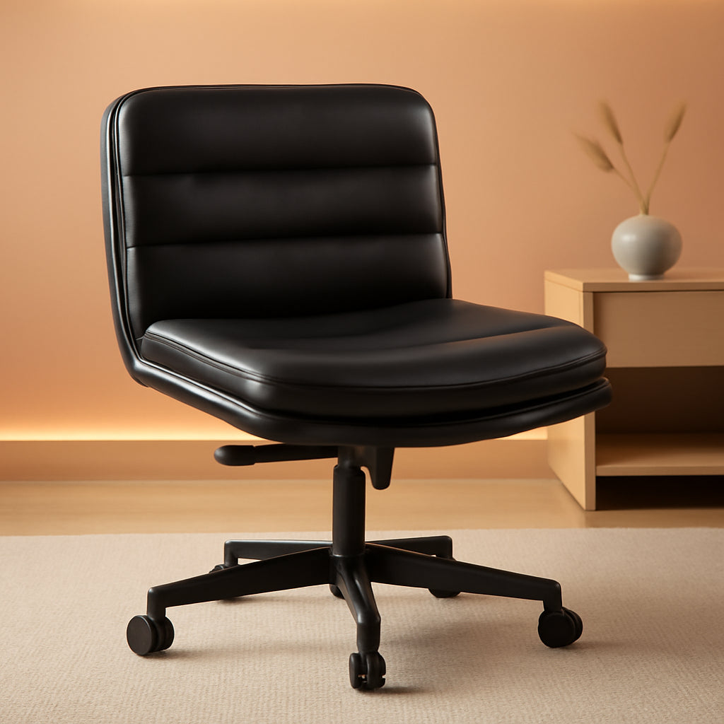 Criss Cross Office Chair Extra Wide Black For Home Office-0