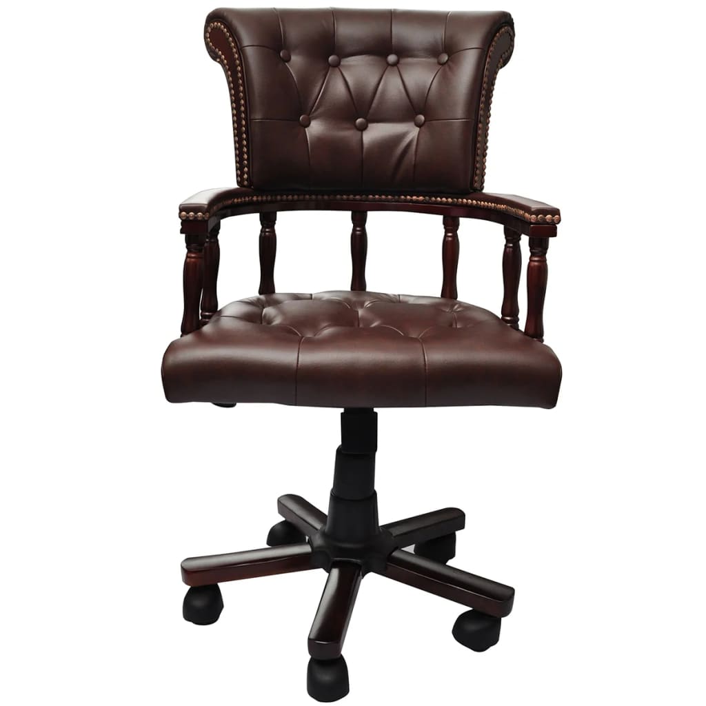 NNEVL Swivel Office Chair Brown-1