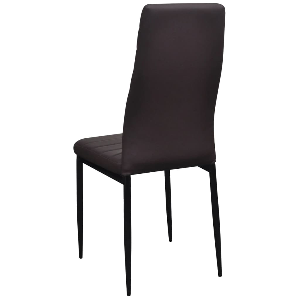 vidaXL Dining Chairs High Back Kitchen Chair for Home Dining Room Faux Leather-4