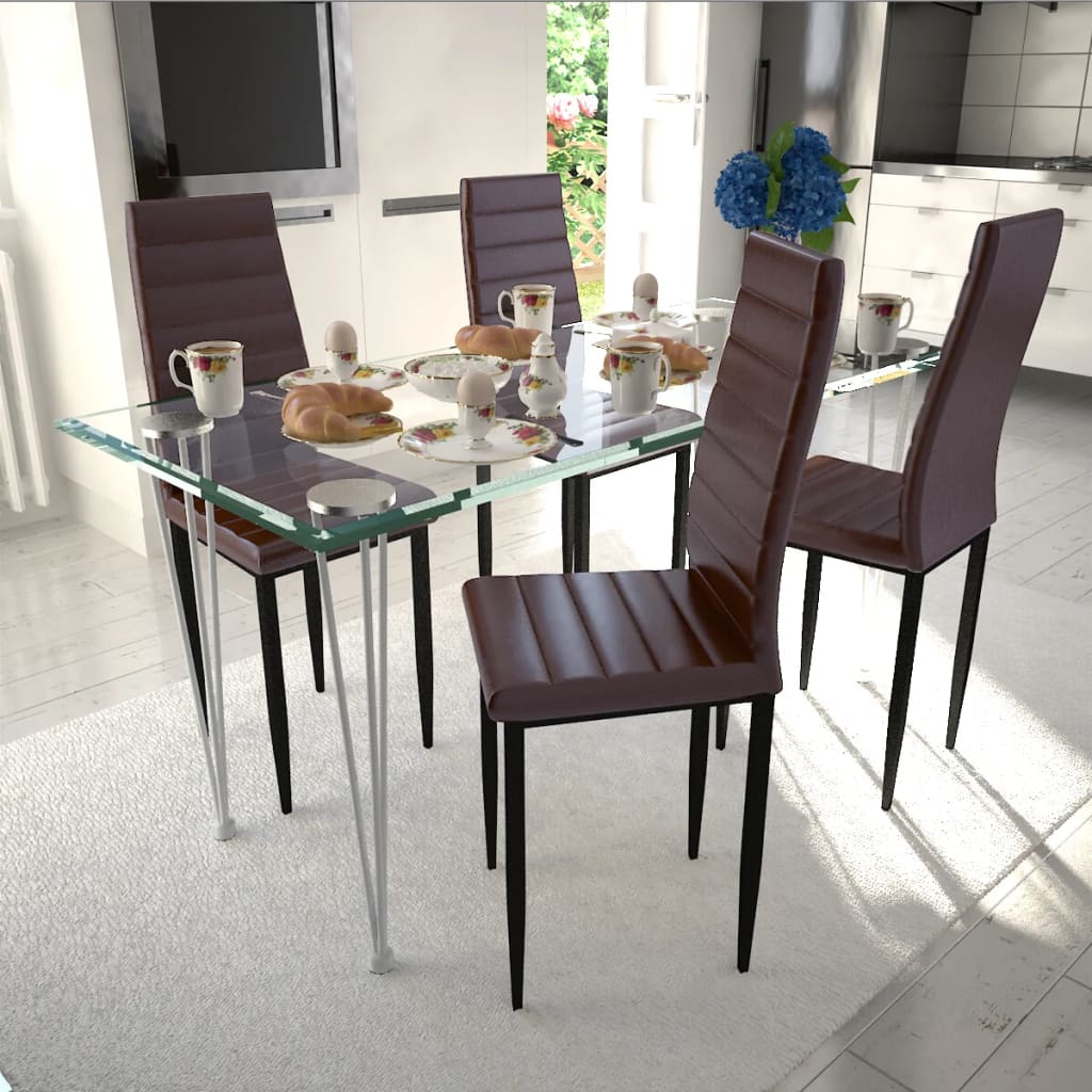 vidaXL Dining Chairs High Back Kitchen Chair for Home Dining Room Faux Leather-10