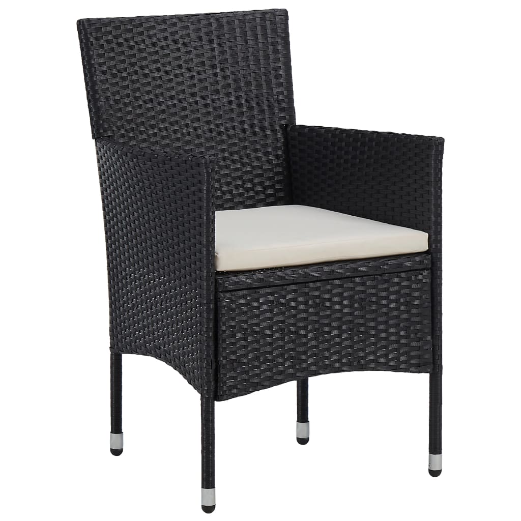 vidaXL Rattan Dining Chairs 2 Pcs Outdoor Wicker Dining Chair Poly Rattan-4