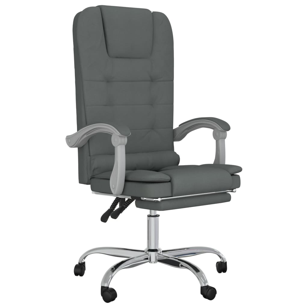 vidaXL Massage Reclining Office Chair Massage Office Adjustable Chair Fabric-0