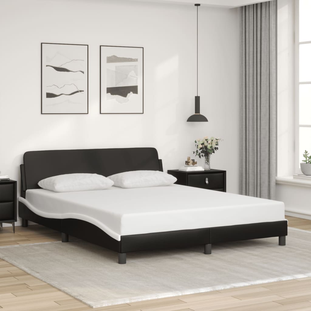vidaXL Bed Frame without Mattress Platform Bedstead Bed Base Faux Leather-0