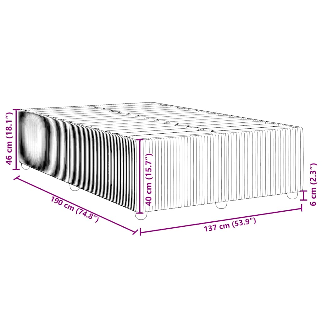 vidaXL Bed Frame Upholstered Box Spring Base Bedroom Furniture Velvet-3