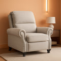 Beige Pushback Recliner Chair For Living Room Office-0