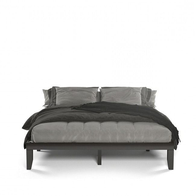 14 Inch Modern Rubberwood Chocolate Platform Bed in King Size-0