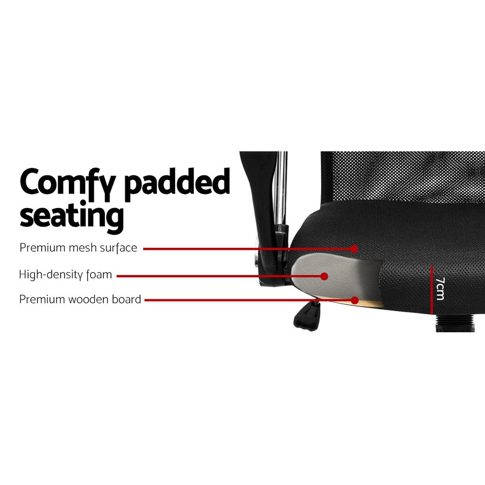 NNEDSZ Office Chair Gaming Chair Computer Mesh Chairs Executive Mid Back Black-4