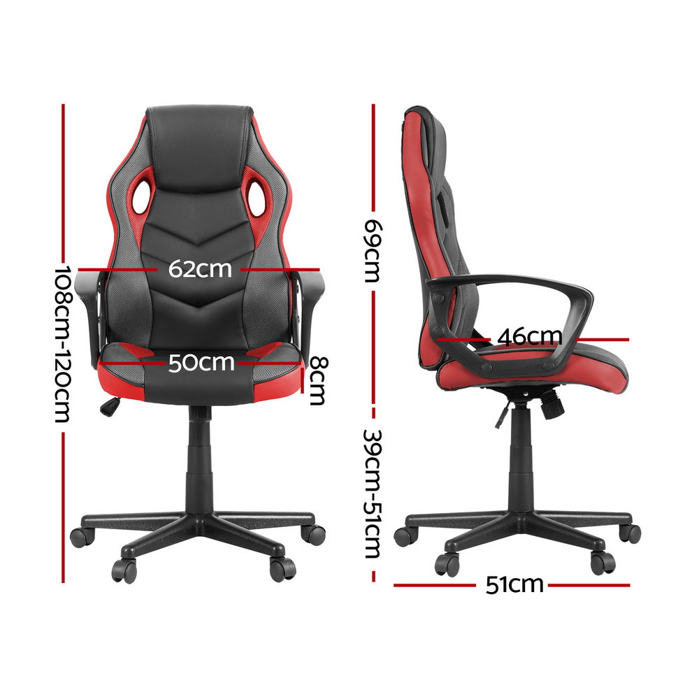 NNEDSZ Artiss Gaming Office Chair Computer Chairs Red-1