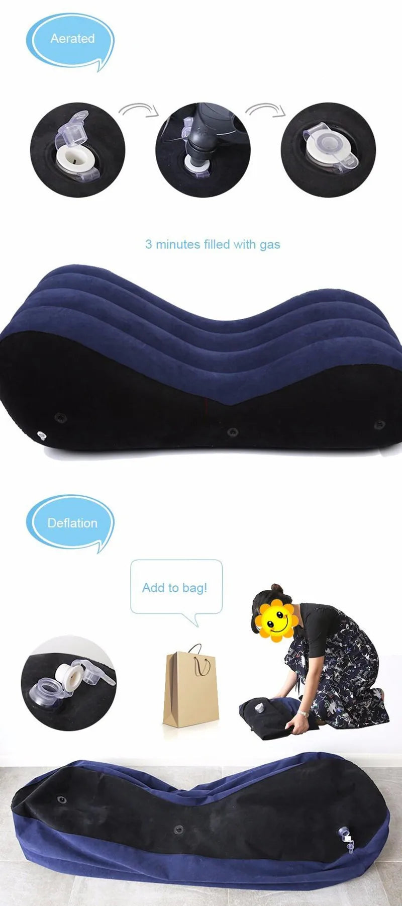 Folding Living Room Chairs Inflatable Sofa-4