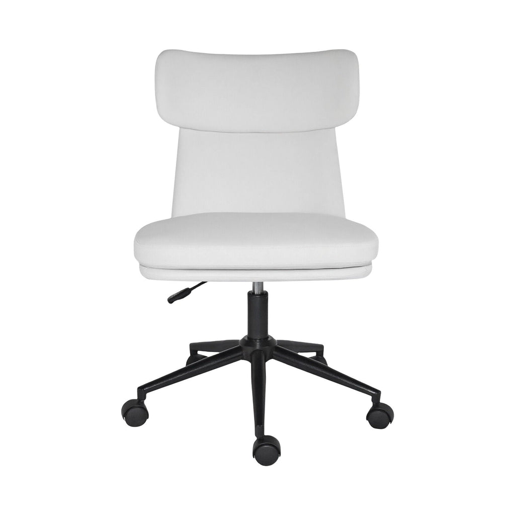 Office Desk Chair - PU Leather Home Office Swivel Chair Computer Seat WHITE-0