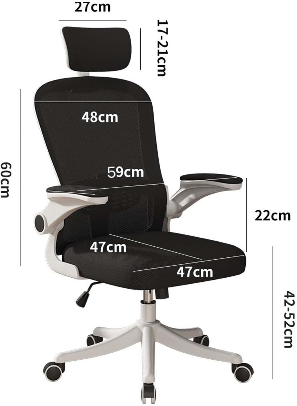 Office Chair Swivel Ergonomic Office Chair With Back Support - Black-3