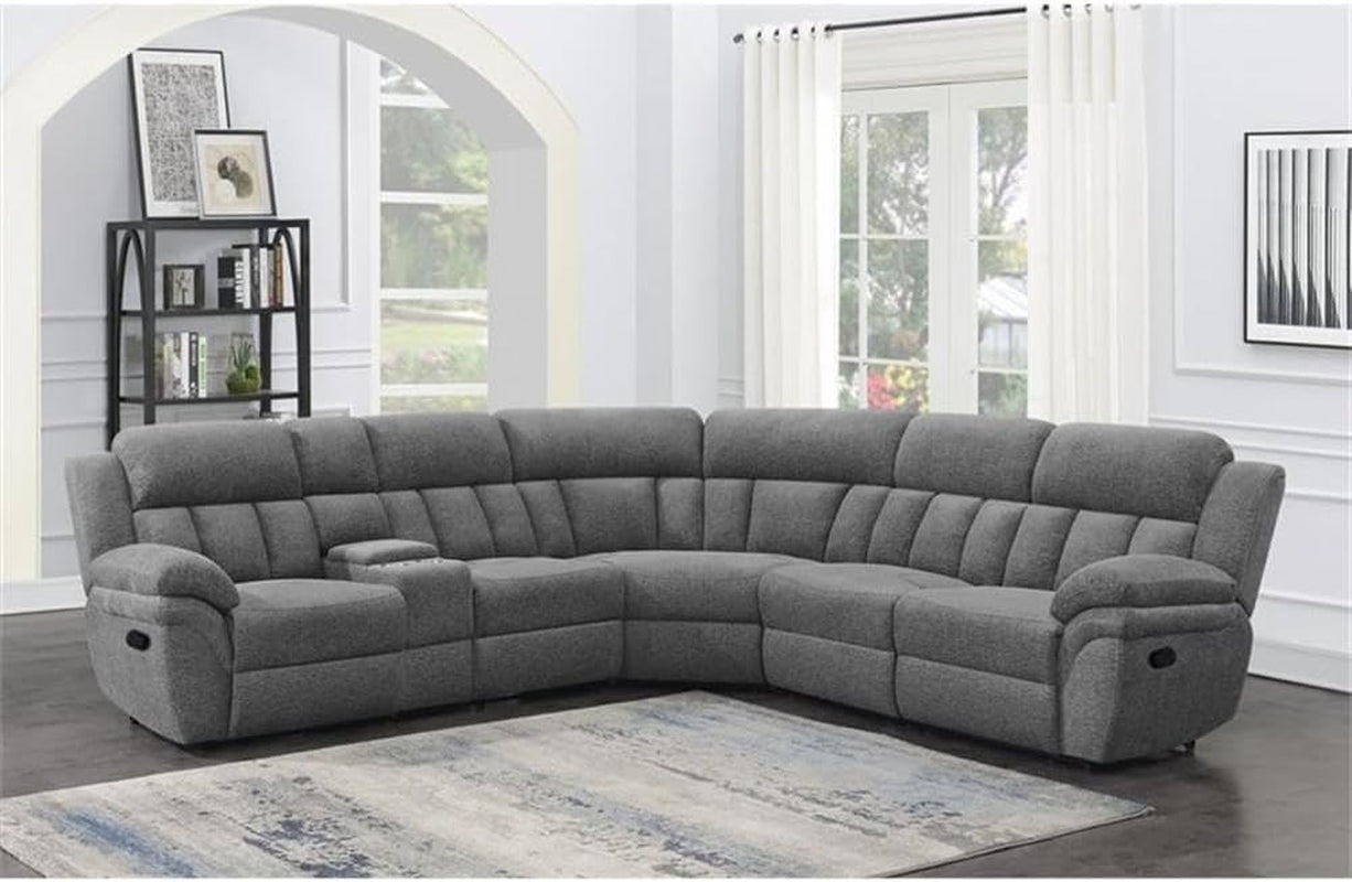 Bahrain 6 Piece Charcoal Motion Sectional Sofa Living Room-2